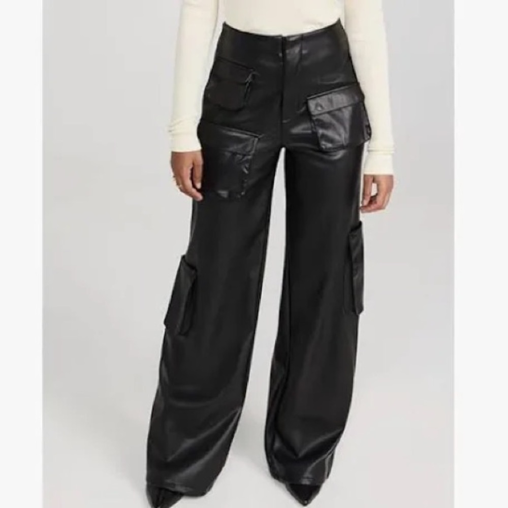 AFRM black faux leather cargo pants